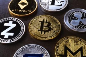 various cryptocurrency on table